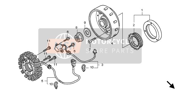 Honda PES125 2006 GENERATOR für ein 2006 Honda PES125